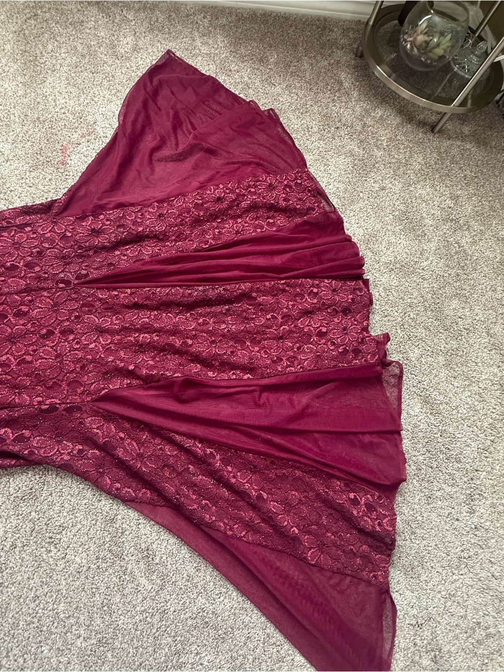 R& M Richards Embellished Burgundy Evening Gown - Women's Dress - Picture 7 of 8